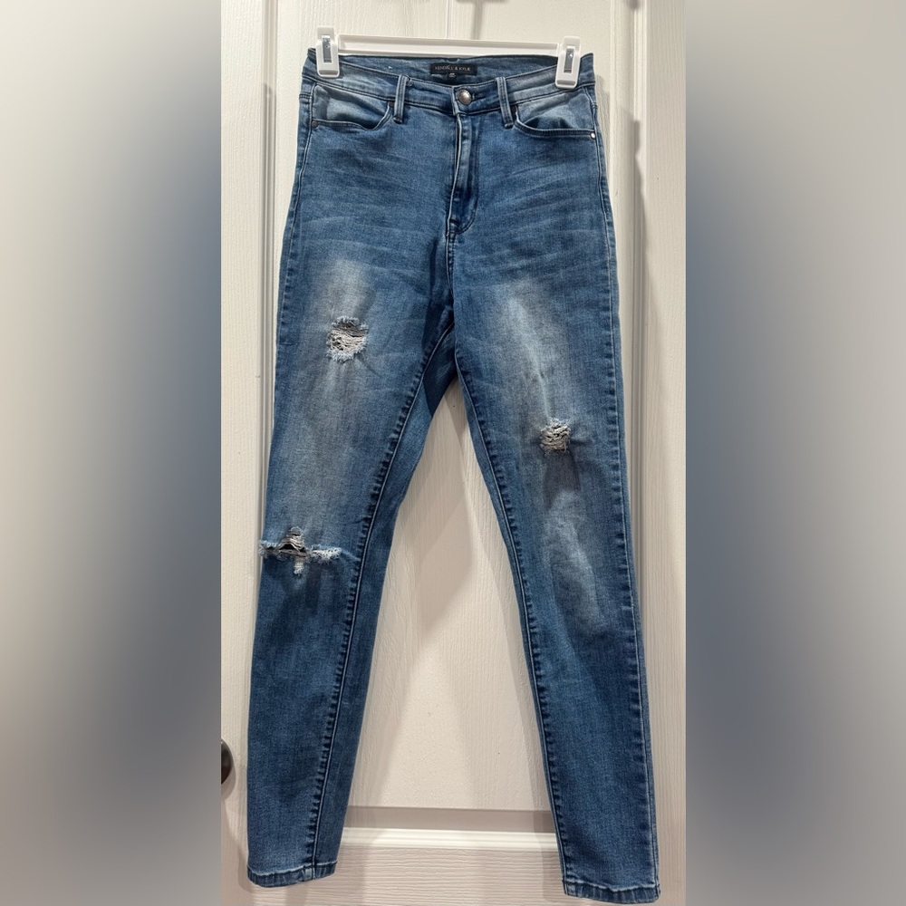 Kendall & Kylie Distressed Blue Skinny Jeans